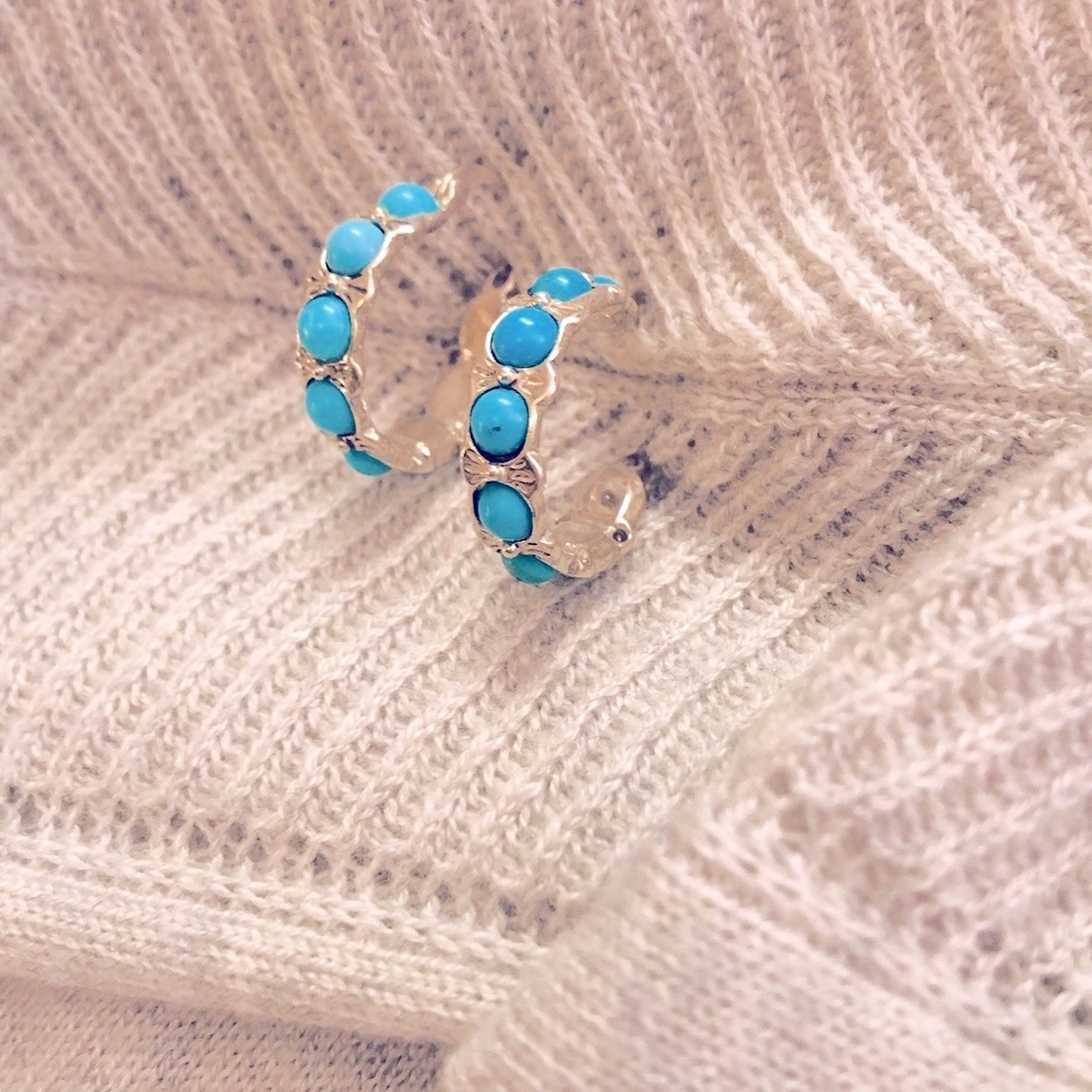 Vintage Sterling Silver Turquoise Earrings